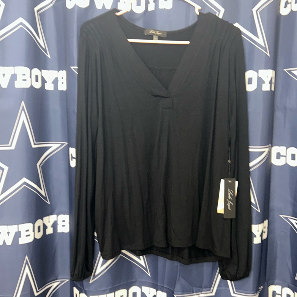 NWT Laila Jayde black long sleeves blouse Size XXLP